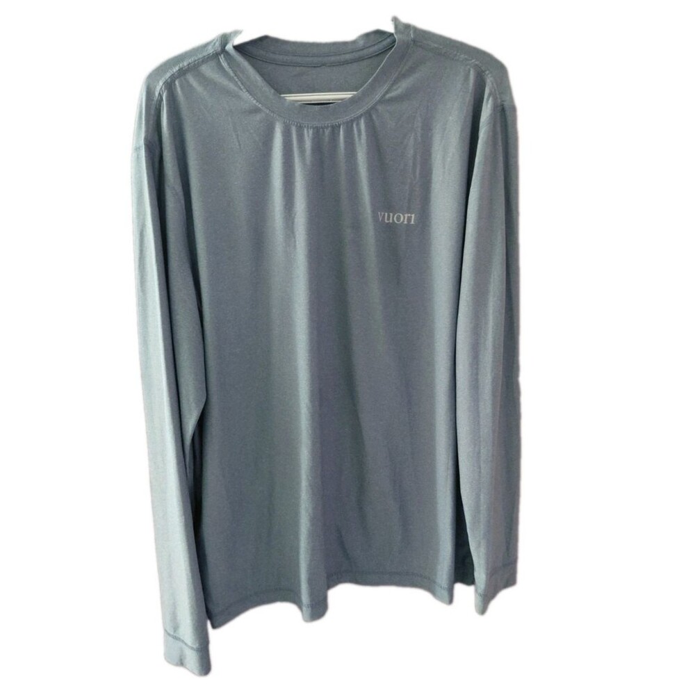 Vuori Uluwatu 2.0 Water Shirt Stretch Performance Men's Blue Heather Plz Rd!